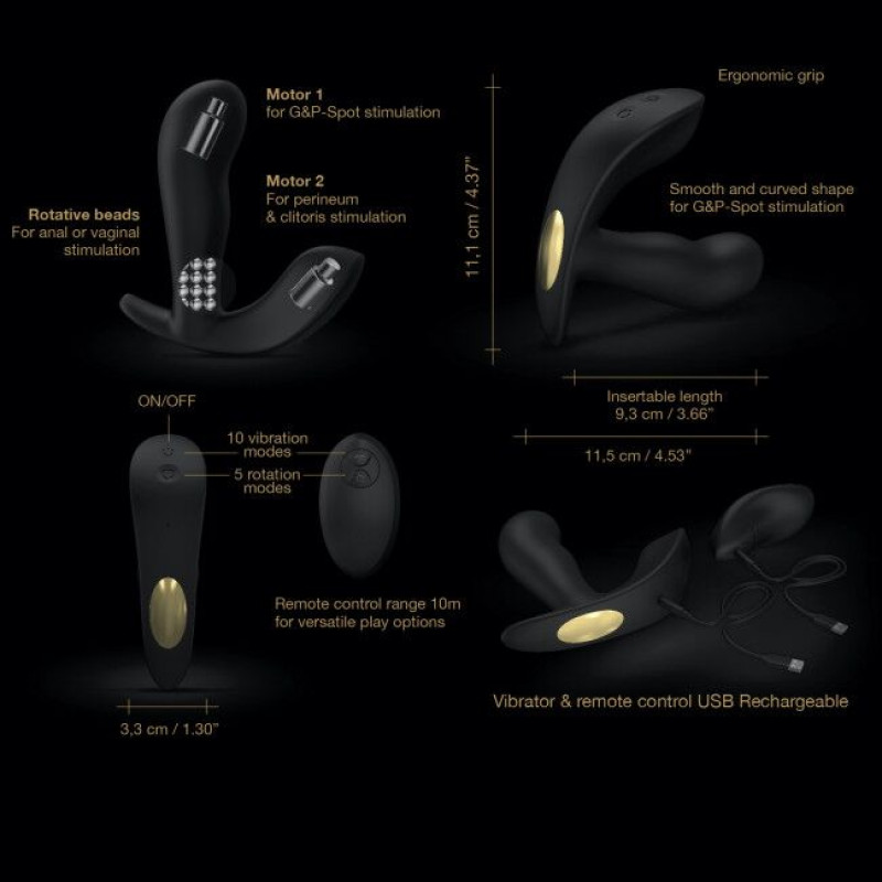 Универсальный вибратор с пультом ДУ Dorcel TWIST DELIGHT