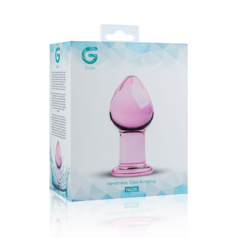 Рожева анальна пробка зі скла Gildo Pink Glass Buttplug No.27