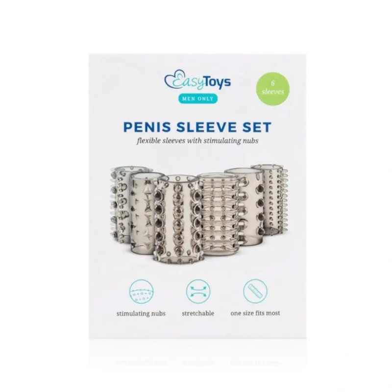 Набір насадок на член з рельєфом Easytoys Penis Sleeve Set  6 шт.