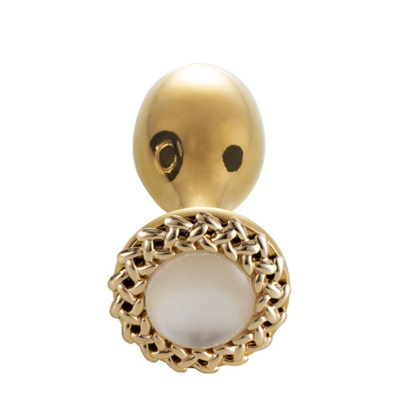 Золота анальна пробка з камінцем Lockink Sevanda Rosa