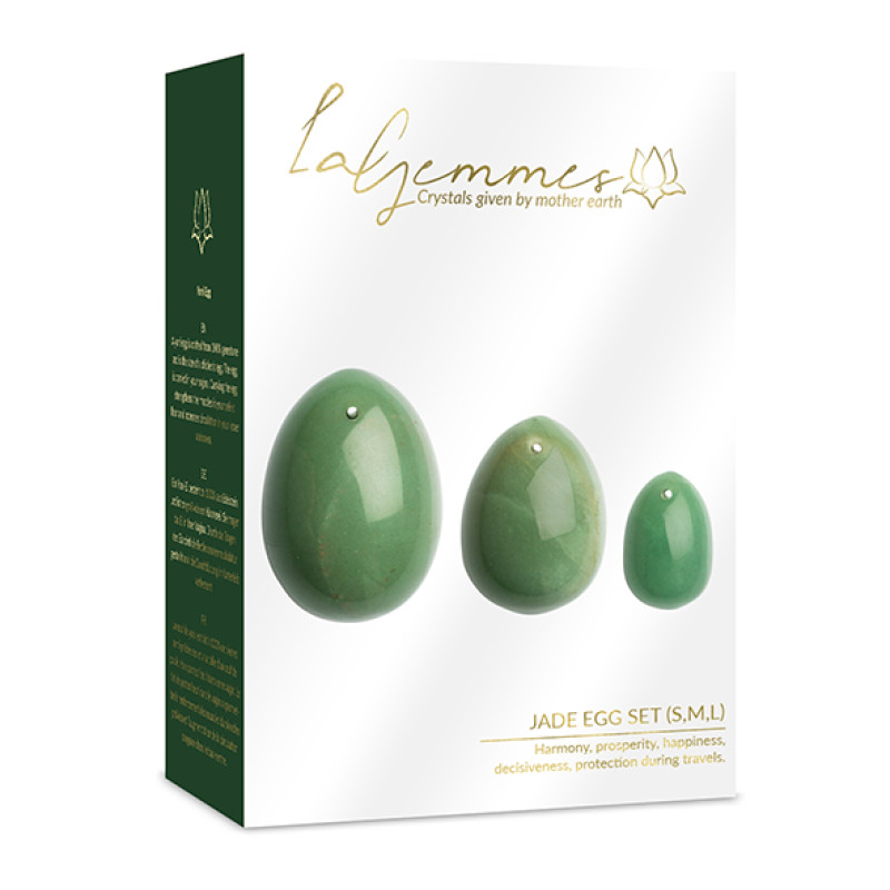 Набiр вагiнальних яєць Yoni Egg Set Jade (L-M-S)