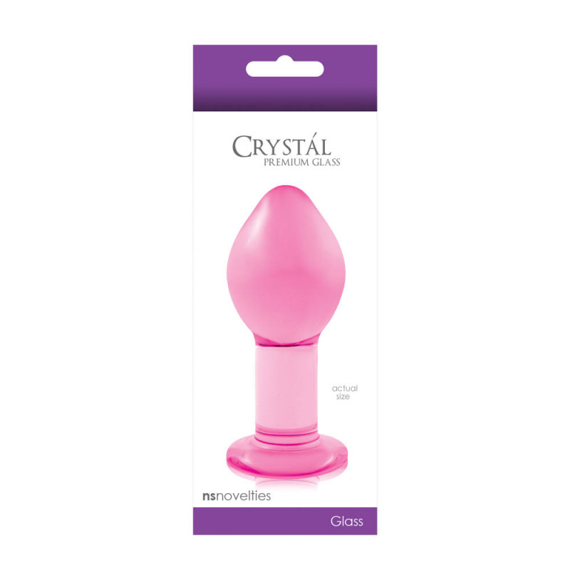 Скляна анальна пробка Crystal Large, 10х4 см