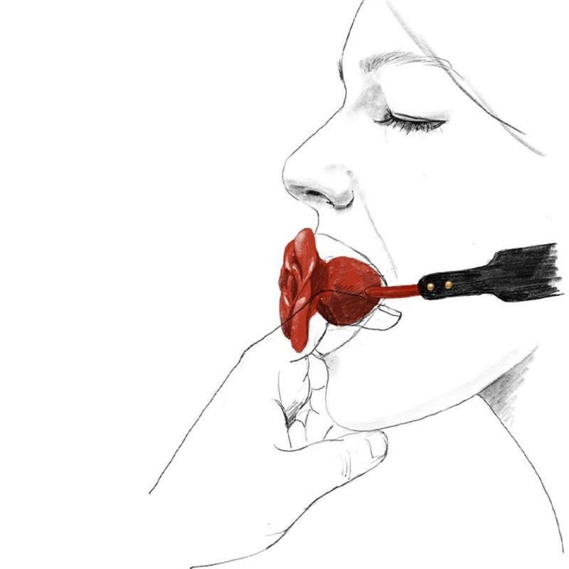 Силиконовый кляп в виде розы Zalo Rose Ball Gag