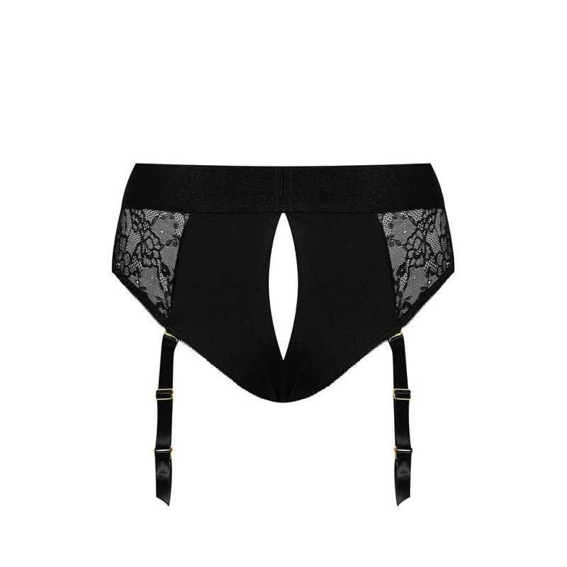 Кружевные трусы для страпона с подвязками для чулок Strap-On-Me DIVA HARNESS