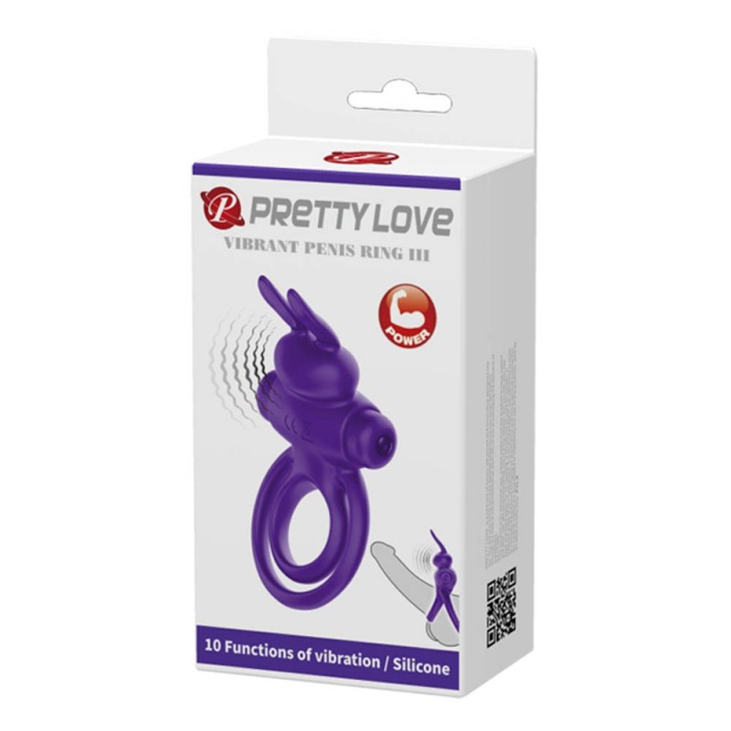 Ерекційне кільце з подвійною фіксацією Pretty Love Vibrant Penis Ring III