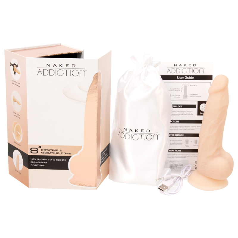 Фалоімітатор з вібрацією та ротацією Naked ADDICTION James 8″