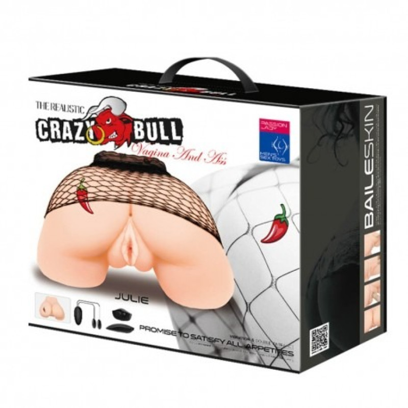 Реалистичный мастурбатор полуторс с вибрацией Crazy Bull Julie