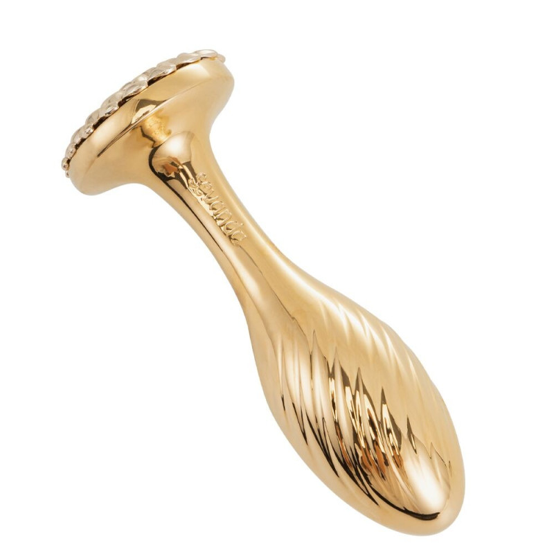 Золотая анальная пробка с камнем Lockink Sevanda Spiral Золотая анальная пробка с камнем Lockink Sevanda Spiral