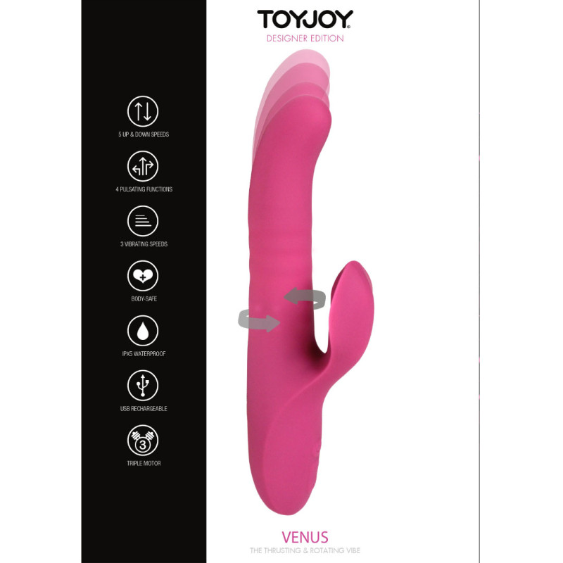 Вібратор кролик з фрикціями та масажними кульками TOYJOY Venus