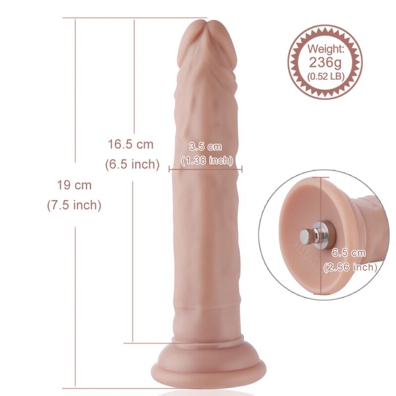 Насадка для секс-машин Hismith 7.5″ Flexible Silicone Dildo