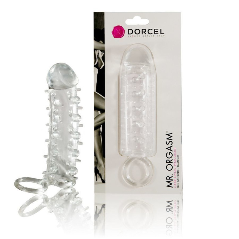 Насадка член Dorcel Mr. Orgasm с кольцом для мошонки, ультрастимулирующий рельеф.