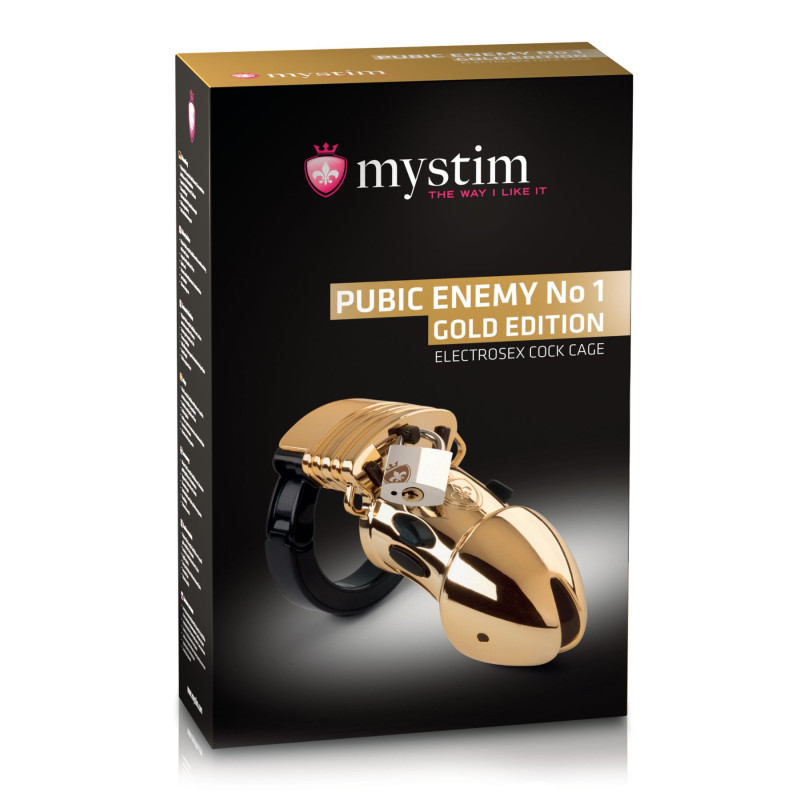 Пояс верности с электростимуляцией Mystim Pubic Enemy No 1 - Gold Edition