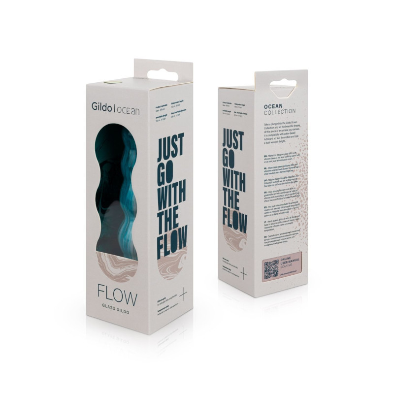 Скляний рельєфний фалоімітатор Gildo Ocean Flow