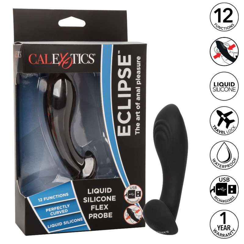 Анальна пробка з вібрацією Eclipse Liquid Silicone