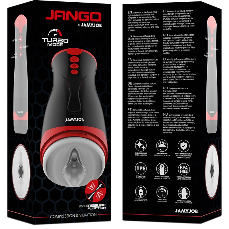 Сжимающий мастурбатор с вибрацией JAMYJOB Jango