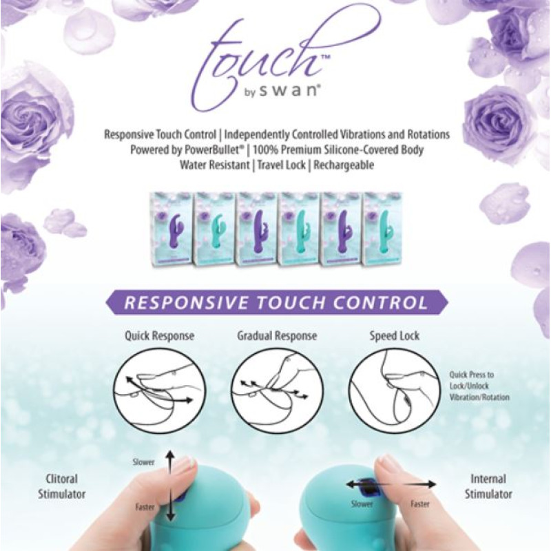 Вибратор с сенсорным управлением Touch by SWAN - Duo