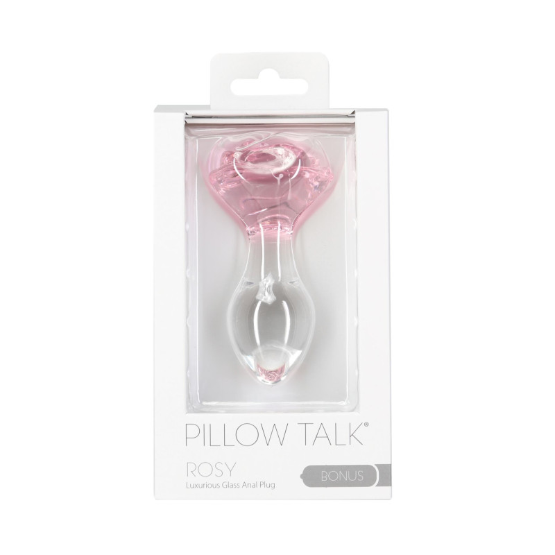 Стеклянная анальная пробка Pillow Talk Rosy Luxurious Glass Anal Plug