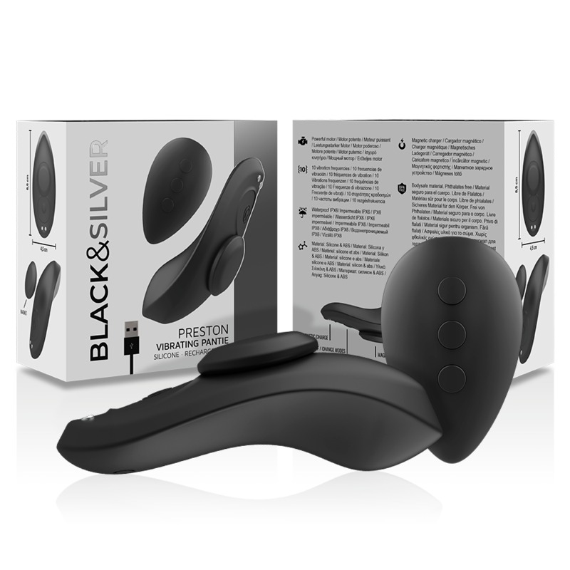 Вібратор у білизну з пультом ДУ Black&Silver Preston