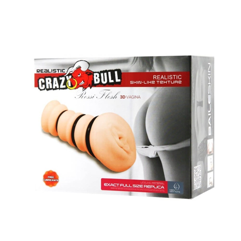 Реалистичный мастурбатор вагина с резинками тугости Crazy Bull