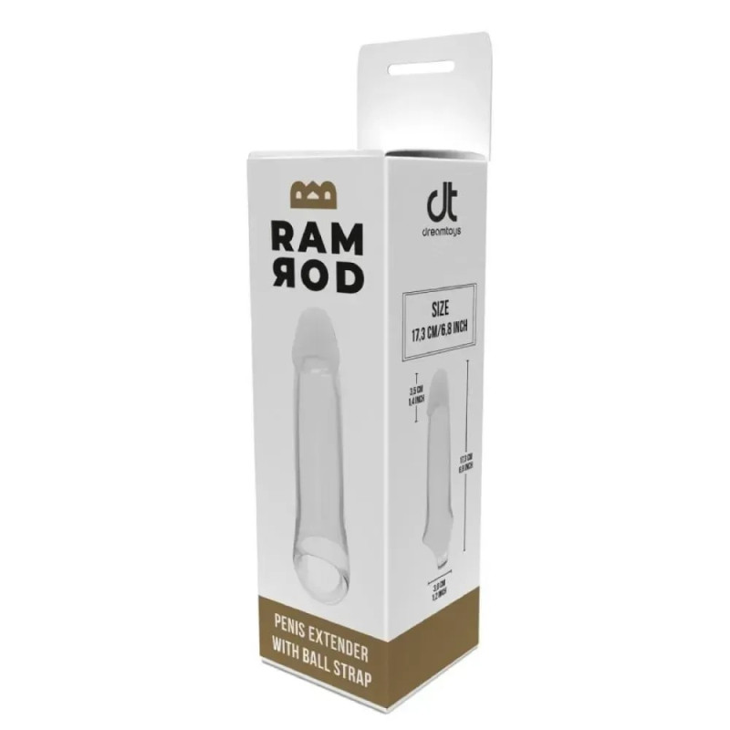 Насадка на пенис Dreamtoys Ramrod с кольцом для мошонки
