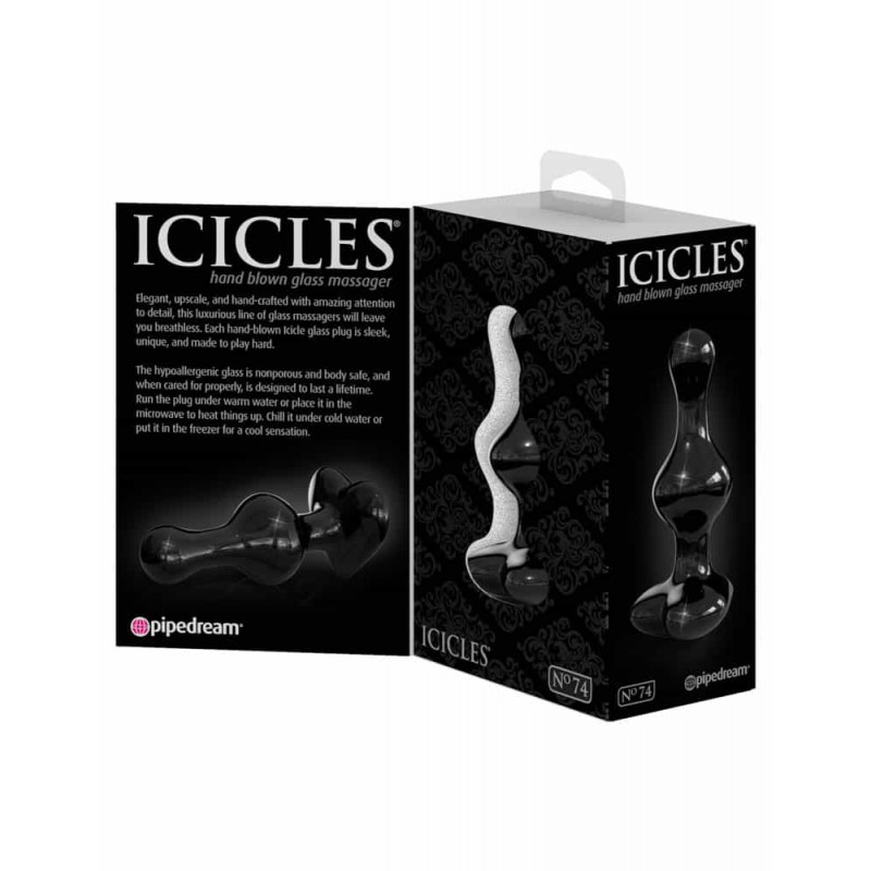 Скляний анальний стимулятор Icicles No.74