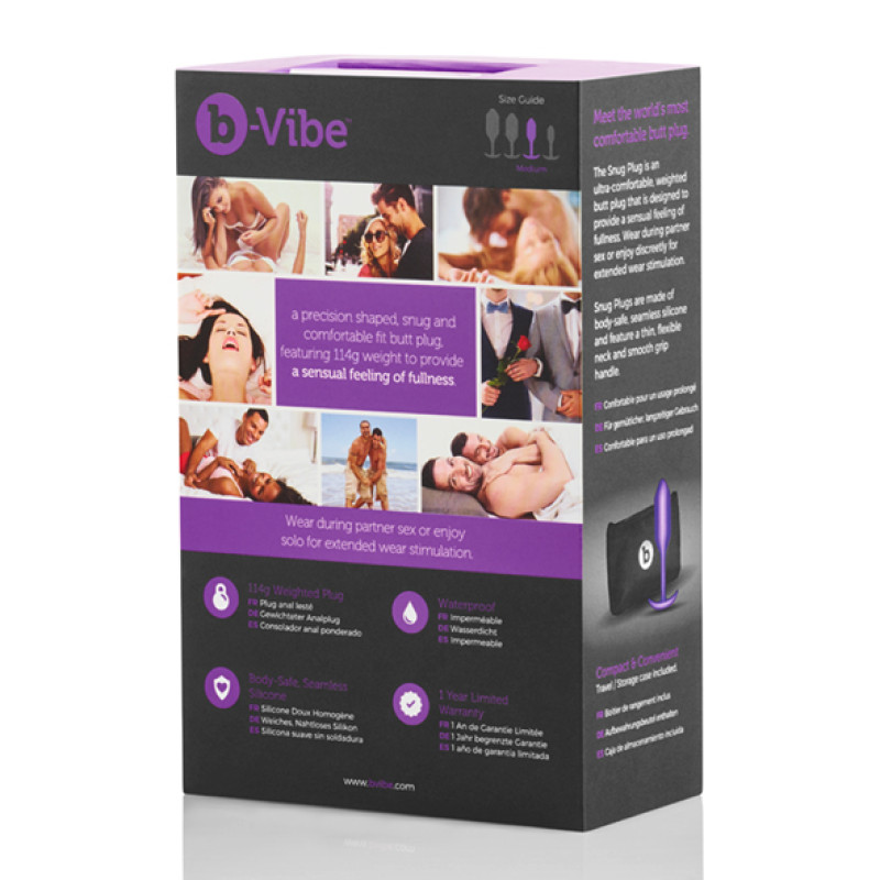 Анальная пробка со смещенным центром тяжести B-Vibe Snug Plug 2