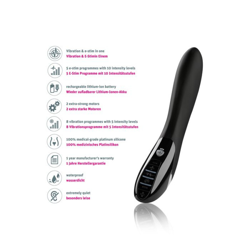 Вибратор с электростимуляцией Mystim Electric Eric eStim Black