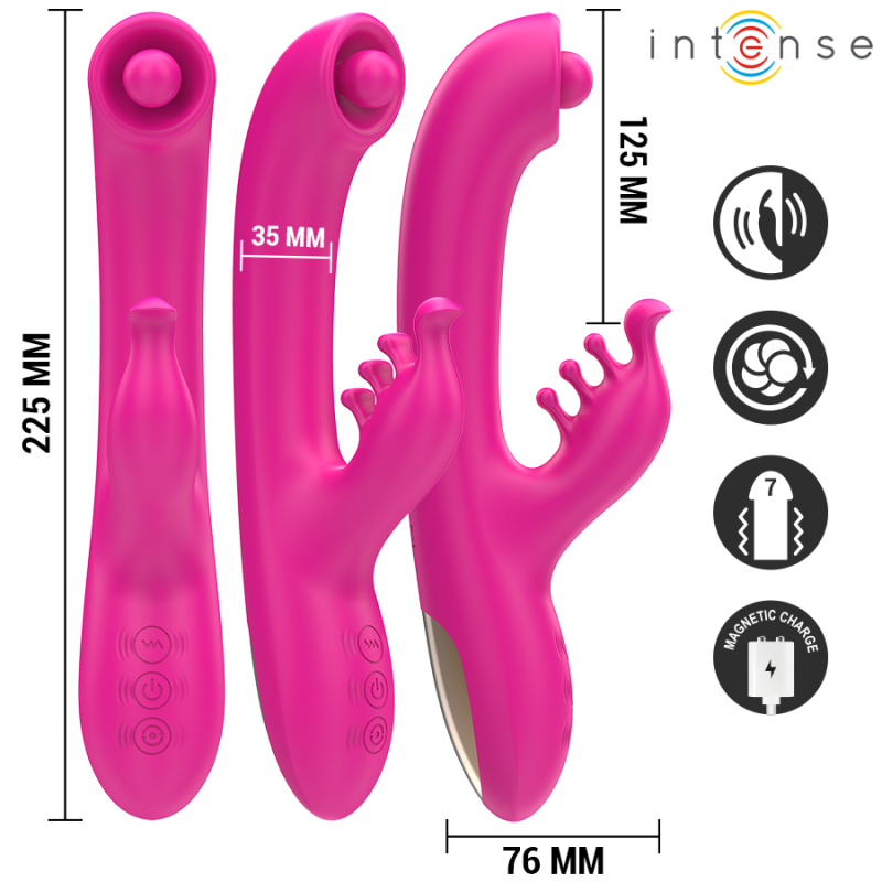 Вибратор кролик с ротацией, 3 мотора INTENSE Christina Pink Вибратор кролик с ротацией, 3 мотора INTENSE Christina Pink