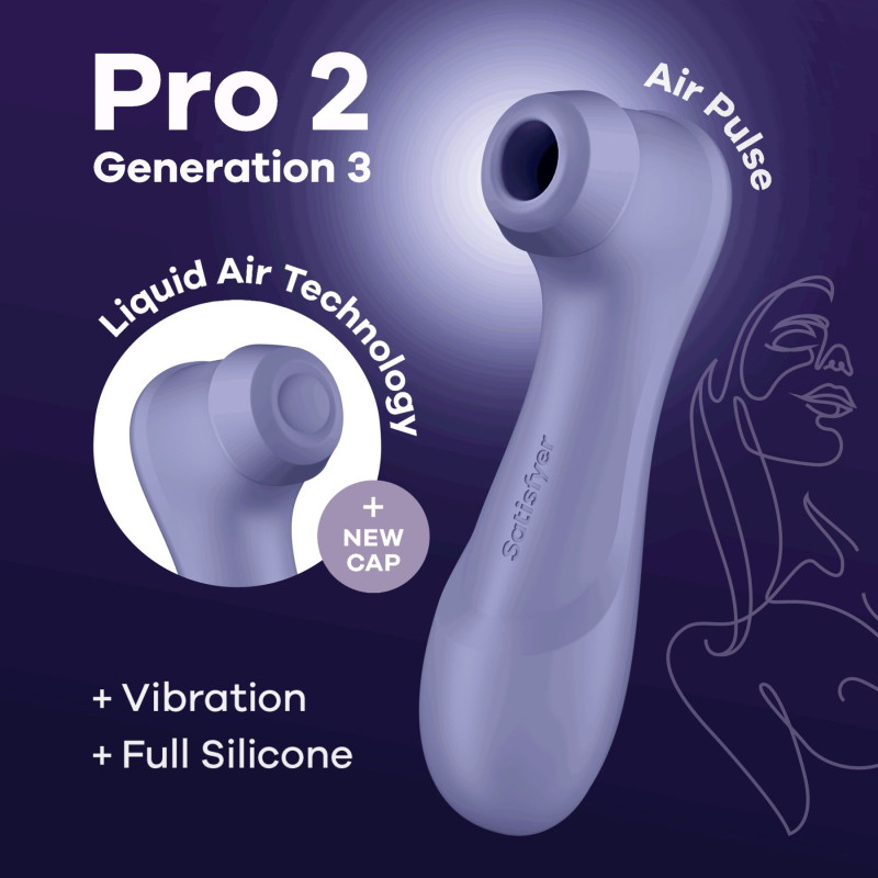Вакуумний стимулятор з двома насадками Satisfyer Pro 2 Generation 3