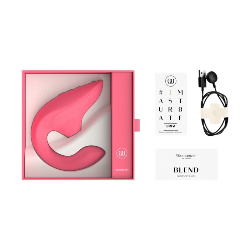 Вакуумный двойной вибратор Womanizer Blend Vibrant Rose