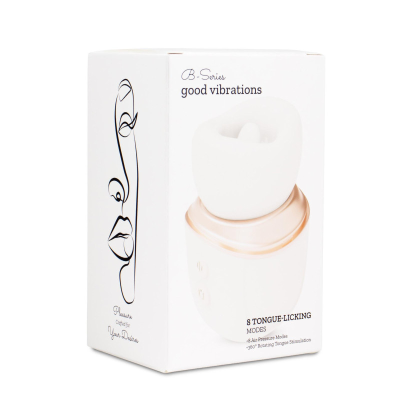 Вакуумный стимулятор с язычком - Dual Mode Licking & Suction Vibrator White