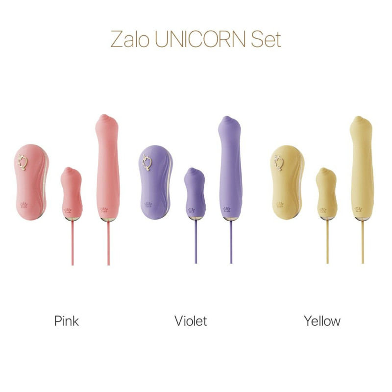 Набір віброяйце, пульсатор та вакуумний стимулятор 3в1 Zalo UNICORN