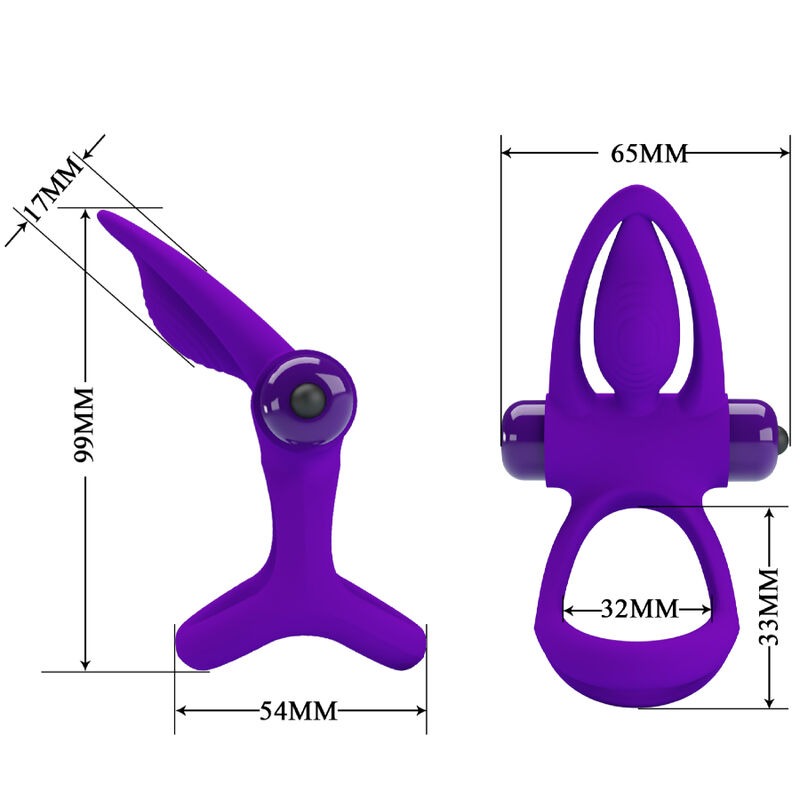 Эрекционное виброкольцо с двойной фиксацией Pretty Love Vibration Cock Ring