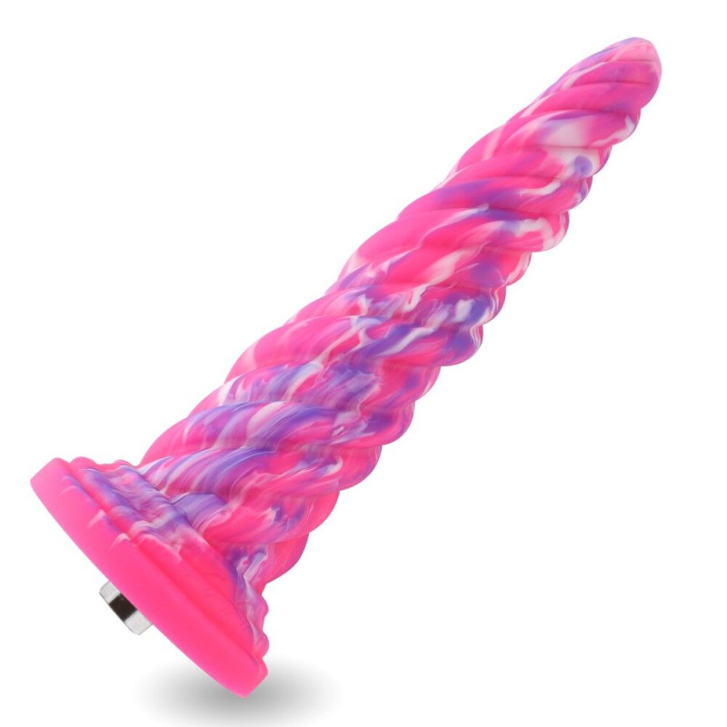 Фантазійна насадка для секс-машин Hismith 10.12″ Silicone Dildo rose Monster Series