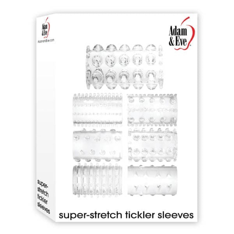 Набір насадок на член з рельєфом Adam&Eve Super-Stretch Tickler Sleeves 7 шт.