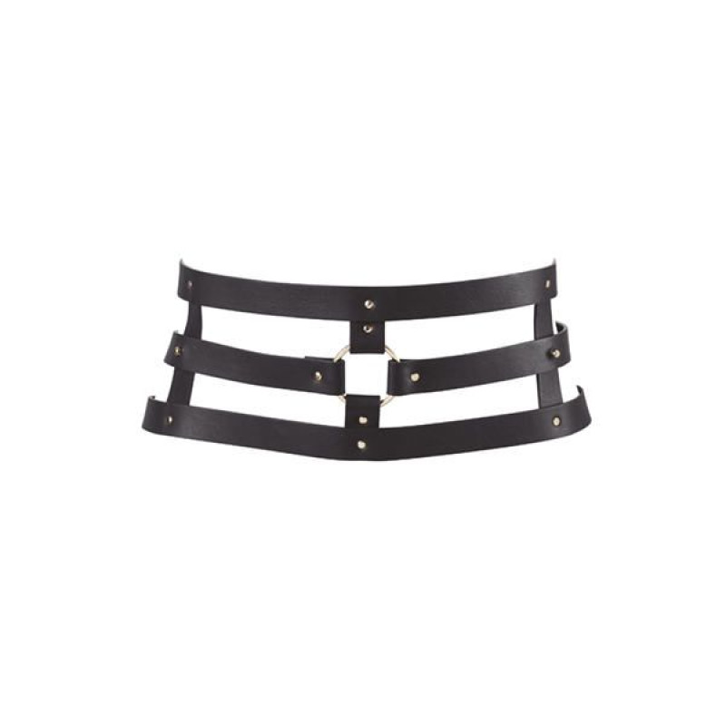 Портупея Bijoux Indiscrets MAZE - Wide Belt and Restraints Black