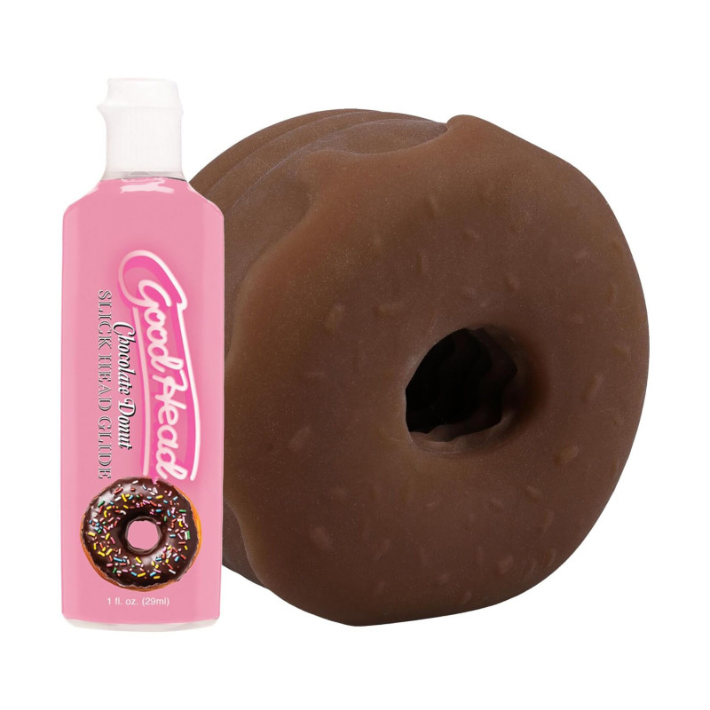Набір з відкритим мастурбатором для мінету Doc Johnson GoodHead Chocolate Donut Blowjob Set Набір з відкритим мастурбатором для мінету Doc Johnson GoodHead Chocolate Donut Blowjob Set