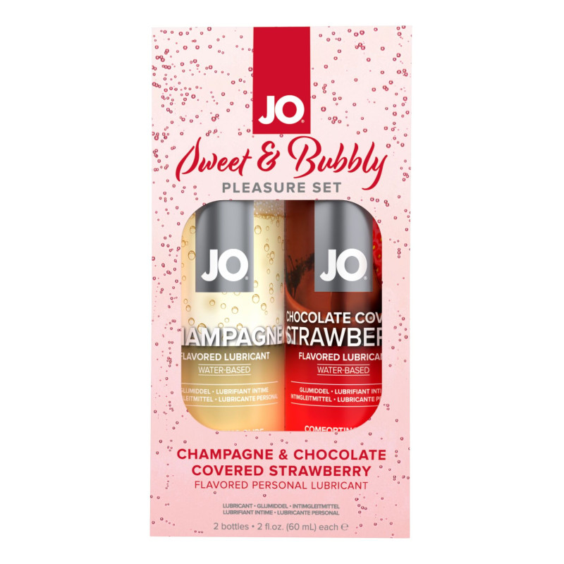 Набор съедобных лубрикантов System JO Sweet&Bubbly - Champagne & Chocolate Covered Strawberry