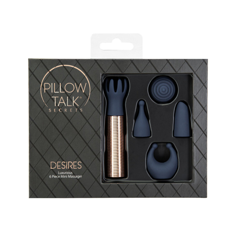 Набір вібромассажера з насадками Pillow Talk Secrets Desires 6-Piece Mini Massager Set