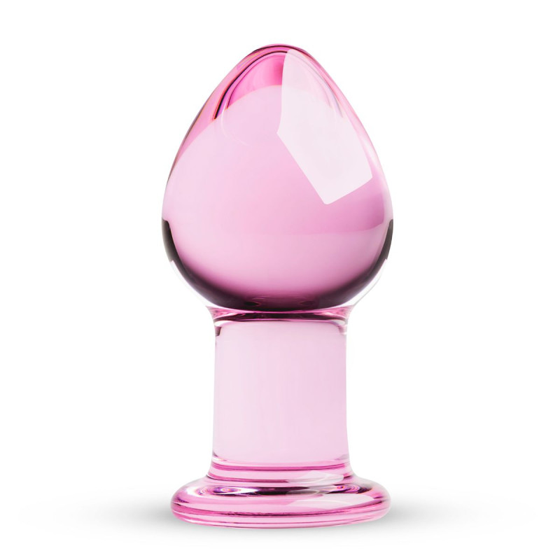 Рожева анальна пробка зі скла Gildo Pink Glass Buttplug No.27