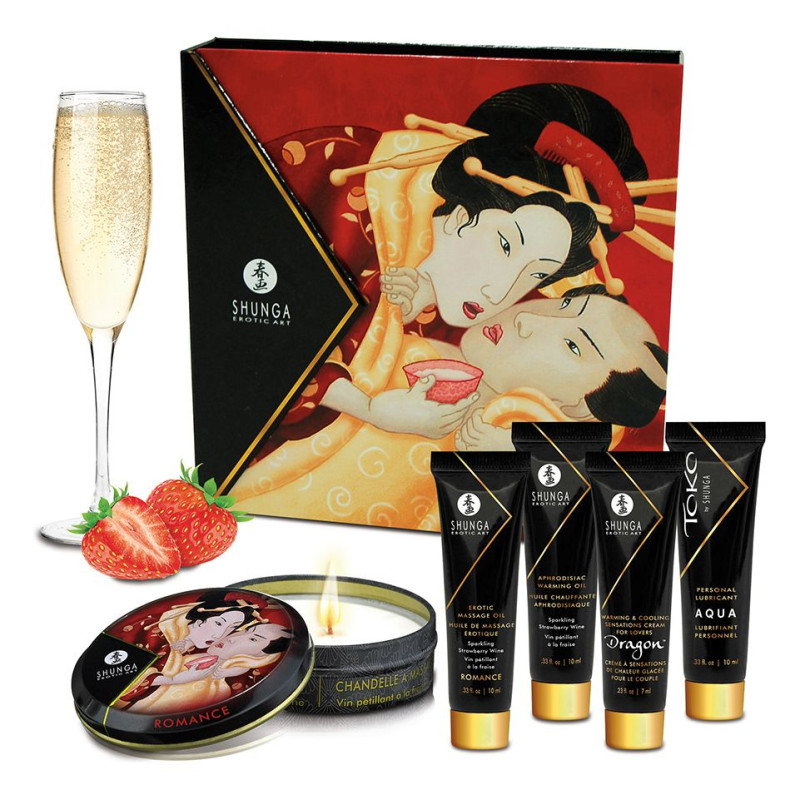 Подарунковий набір у пару Shunga Geishas Secret Kit полуниця