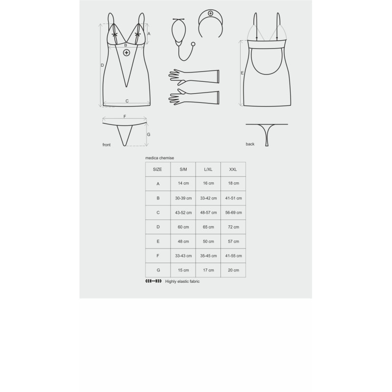 Еротичний мереживний костюм медсестри Obsessive Medica dress