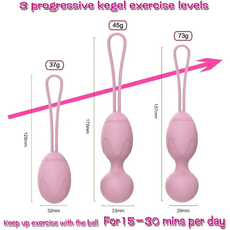 Набір вагінальних кульок BeYourLover, силіконові, фіолетові, 3 шт