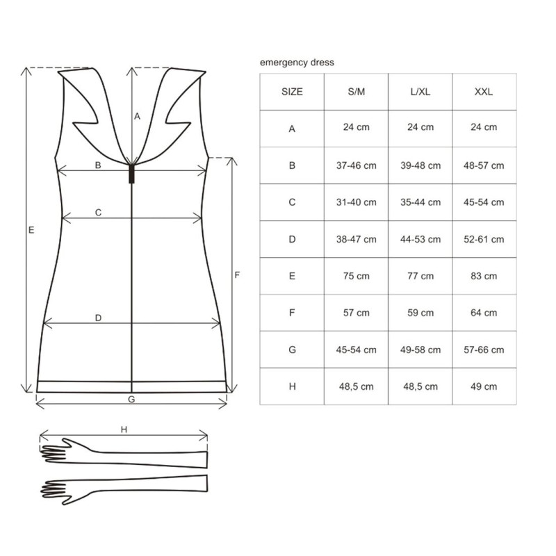 Еротичний костюм медсестри Obsessive Emergency dress S/M Еротичний костюм медсестри Obsessive Emergency dress S/M