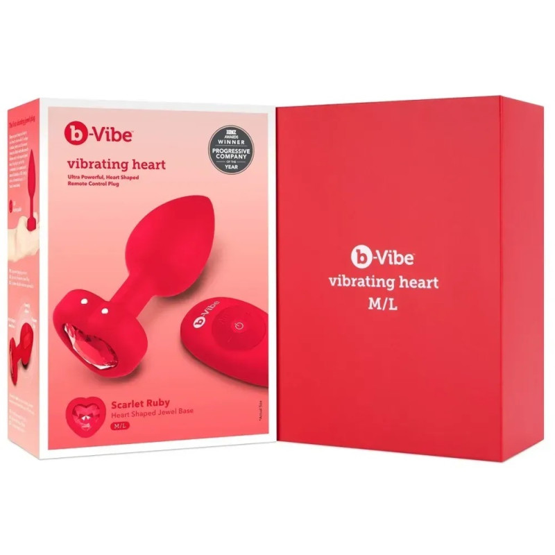 Анальная пробка с вибрацией B-Vibe Vibrating Heart Plug M/L
