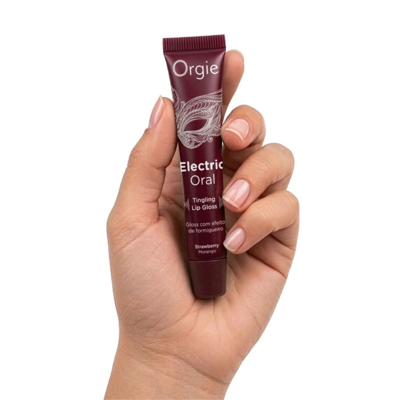 Рідкий вібратор блиск для губ Orgie Electric Oral Lips Gloss Strawberry