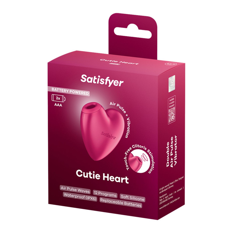 Вакуумний стимулятор-серце з вібрацією Satisfyer Cutie Heart Battery Series Вакуумний стимулятор-серце з вібрацією Satisfyer Cutie Heart Battery Series