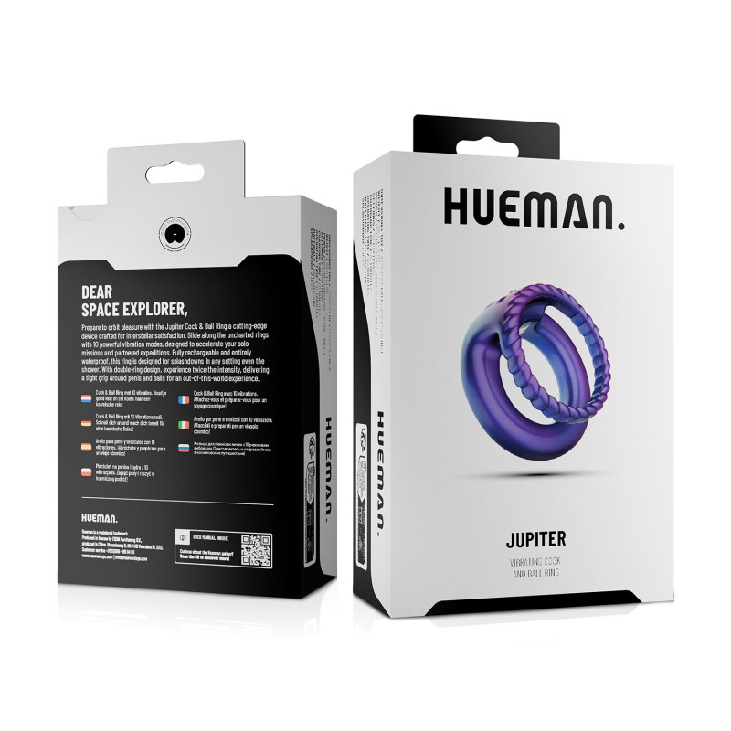 Эрекционное виброкольцо Hueman - Jupiter Vibrating Cock and Ball Ring