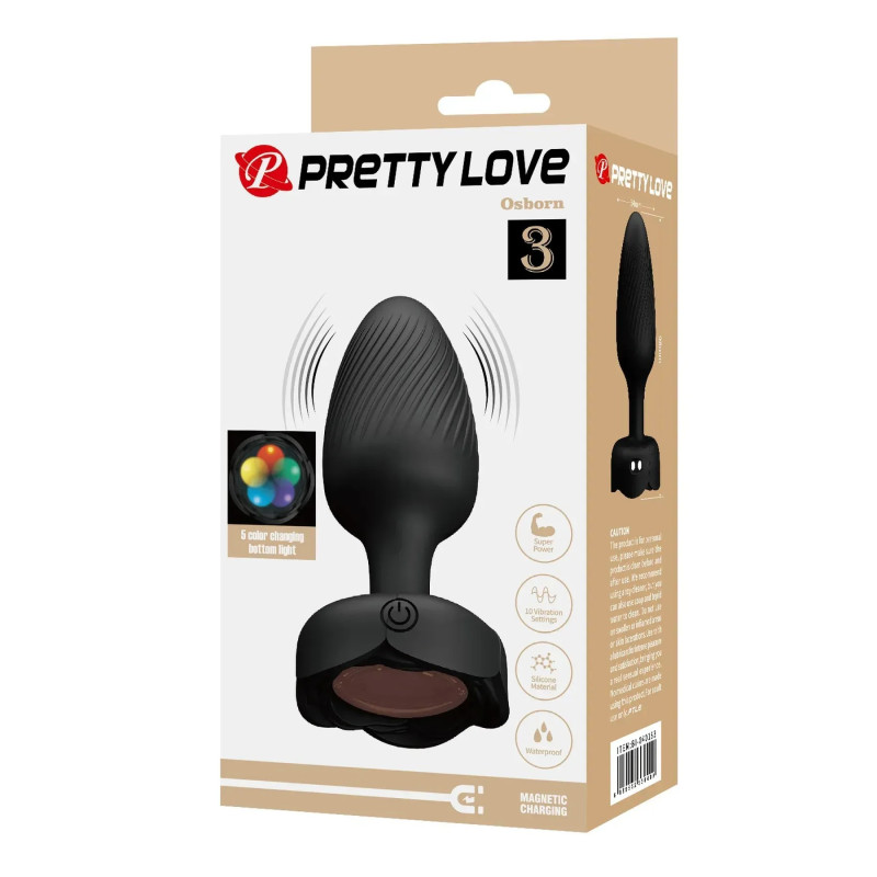 Анальная вибропробка с подсветкой Pretty Love Osborn