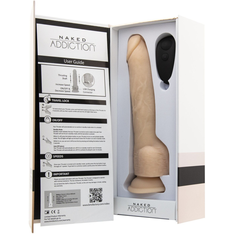 Фаллоимитатор с пульсацией Naked ADDICTION Dominic 9″